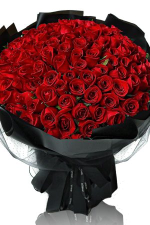 The Eternal Love Fresh Flower Bouquet - Classic Red Roses