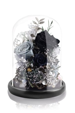 Preserved Rose Magical Bell Jar - Black / Livid