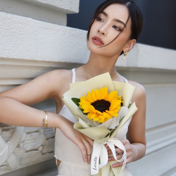 Fresh Flower Bouquet - Classic Sunflower (S) - Green Wrapper - Image 2