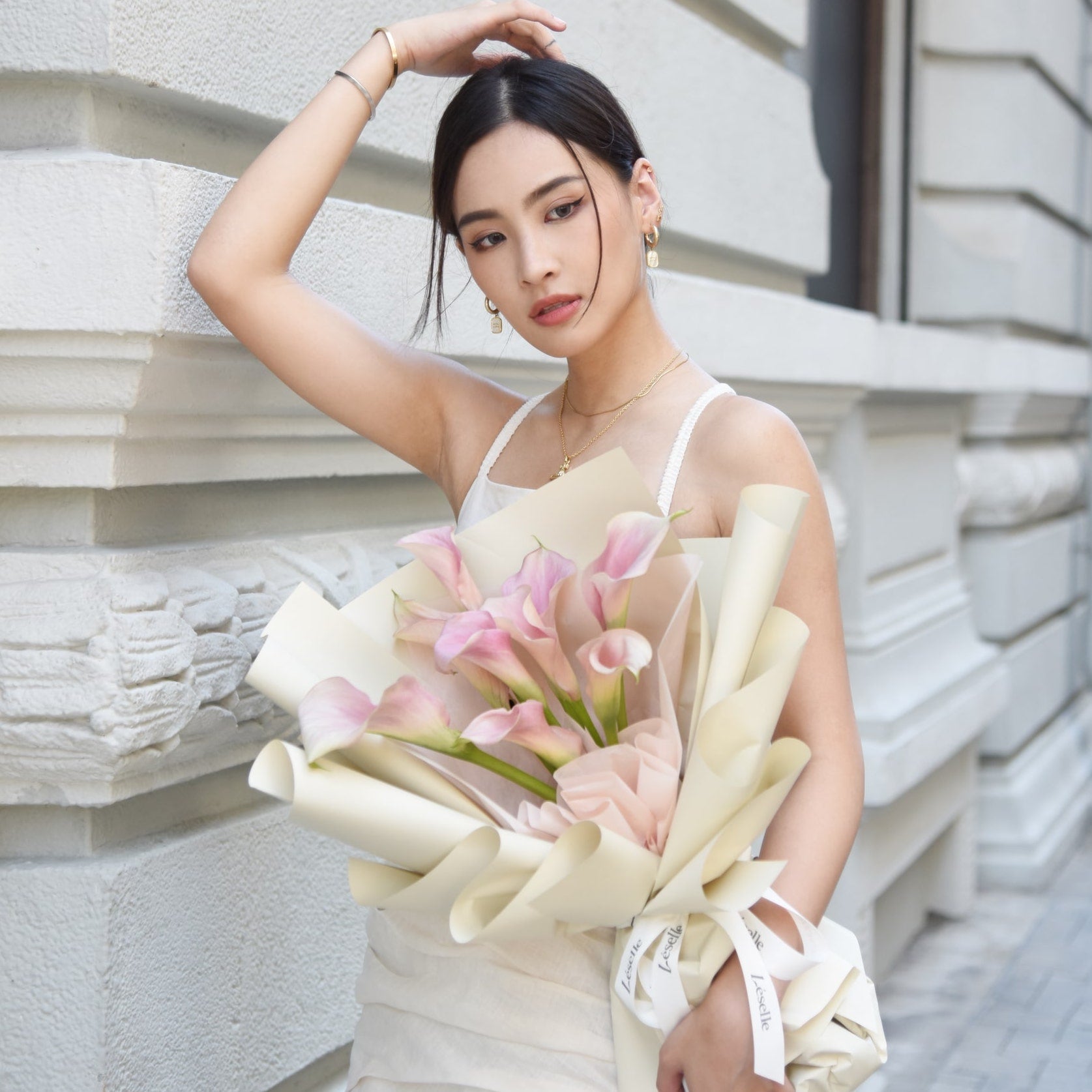 Fresh Flower Bouquet - Blush Pink Calla Lily - Image 2