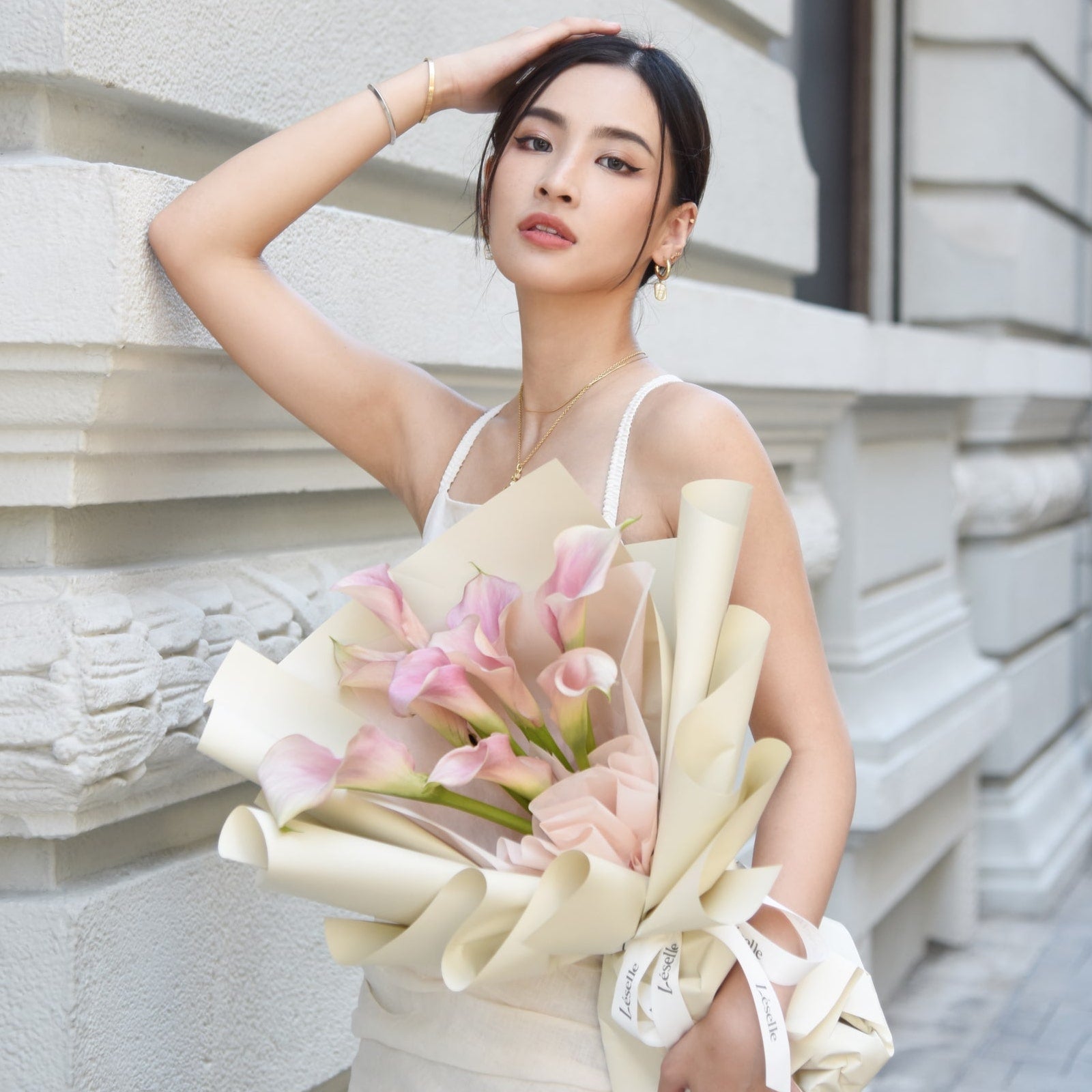Fresh Flower Bouquet - Blush Pink Calla Lily - Image 3