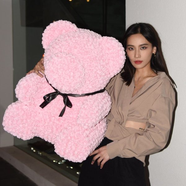 Giant Handmade Rose Bear - Baby Pink - Image 2