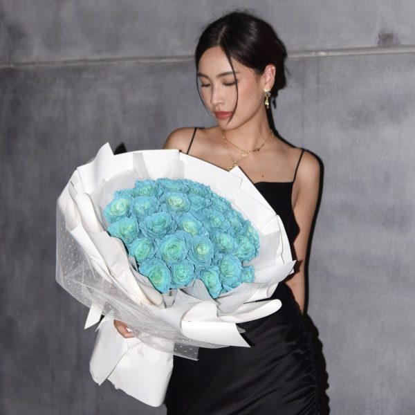 Fresh Flower Bouquet - Tiffany Blue Roses - 33/50/99 Roses - Image 2
