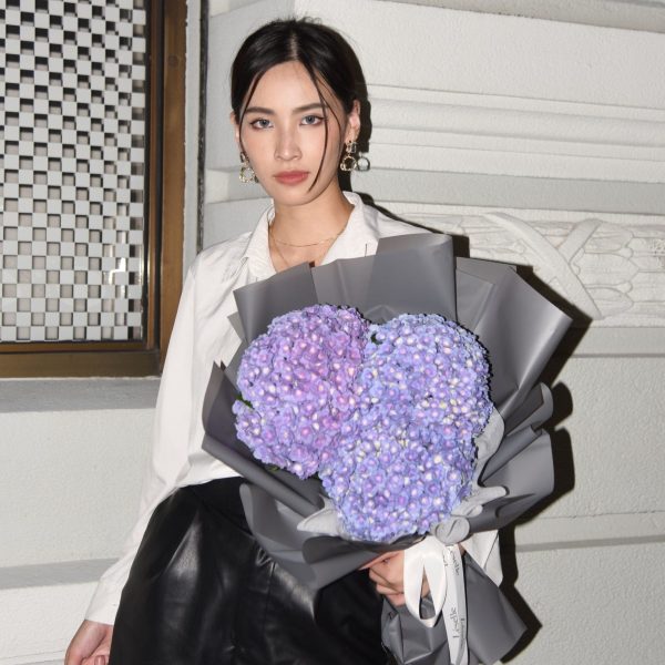 Fresh Flower Bouquet - Iris Purple Hydrangea (M) - Image 2