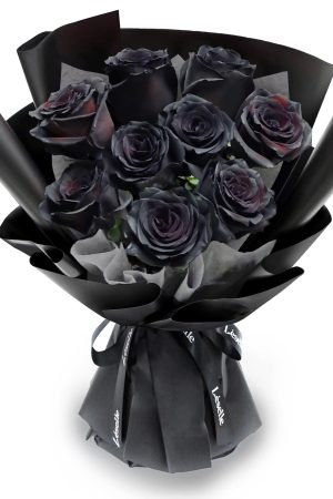Fresh Flower Bouquet - Wine Black Roses - 9/11 Roses