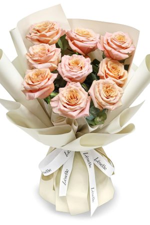 Fresh Flower Bouquet - Champagne Roses - 9/11 Roses