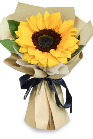 Fresh Flower Bouquet - Classic Sunflower (S) - Khaki Wrapper
