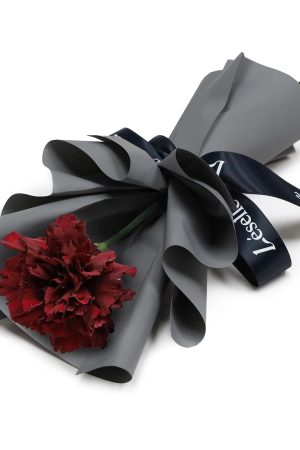 Fresh Flower Bouquet - Single Wine Red Carnation