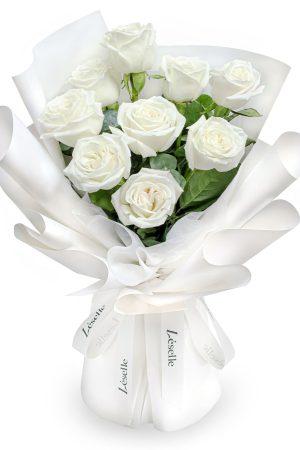 Fresh Flower Bouquet - Vanilla White Roses - 9/11 Roses