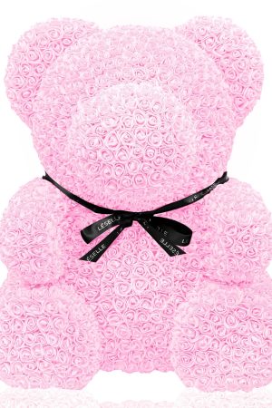 Giant Handmade Rose Bear - Baby Pink