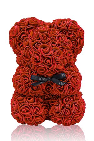 Mini Handmade Rose Bear - Vivid Red