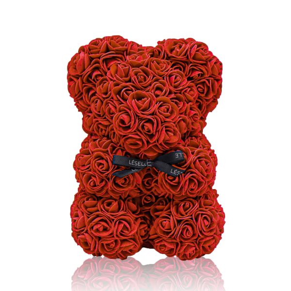 Mini Handmade Rose Bear - Vivid Red