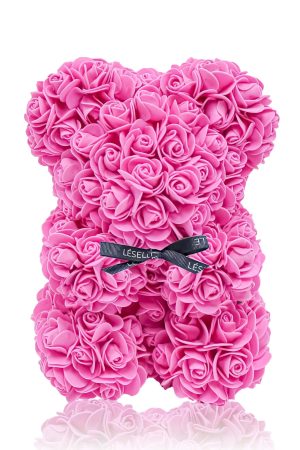 Mini Handmade Rose Bear - Fuchsia Pink