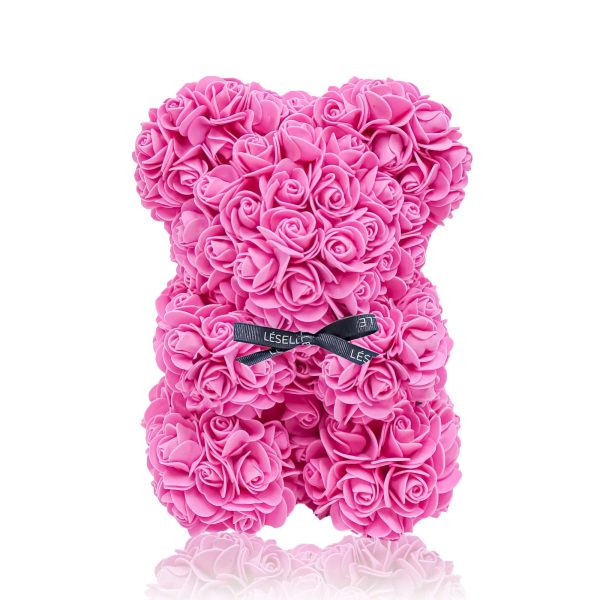 Mini Handmade Rose Bear - Fuchsia Pink