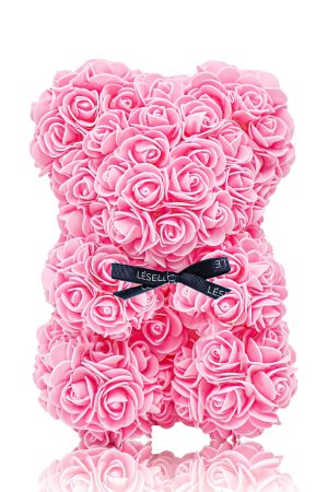 Mini Handmade Rose Bear - Pink
