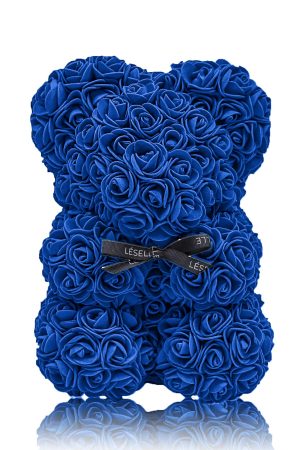 Mini Handmade Rose Bear - Royal Blue