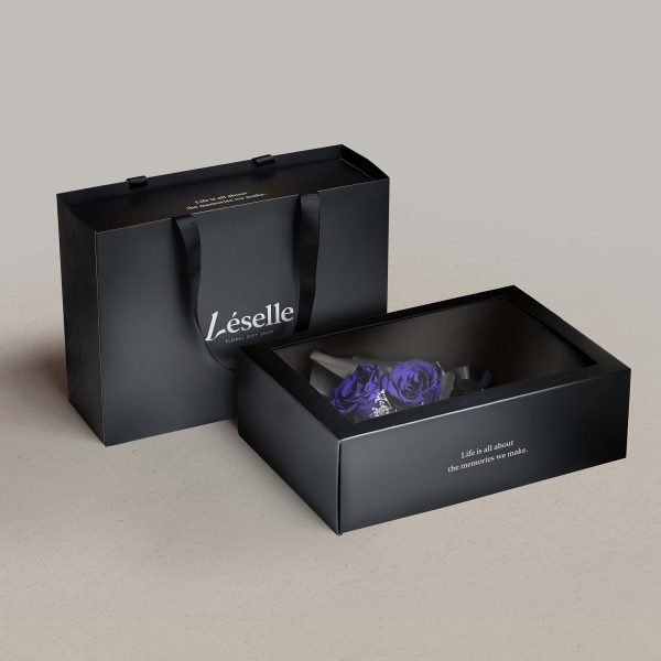 Mini Preserved Rose Bouquet - Blue - Image 2