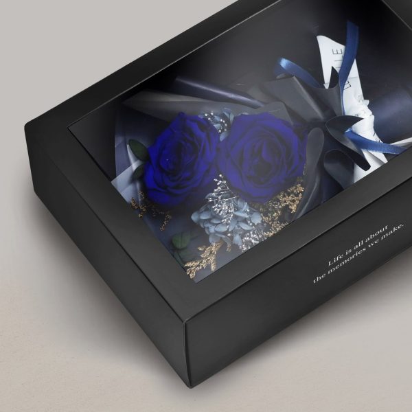 Mini Preserved Rose Bouquet - Blue - Image 3