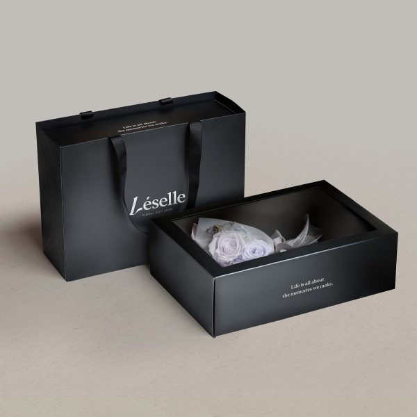 Mini Preserved Rose Bouquet - Lilac & White - Image 2