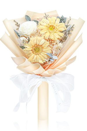 Mini Preserved Sunflower Bouquet - Champagne