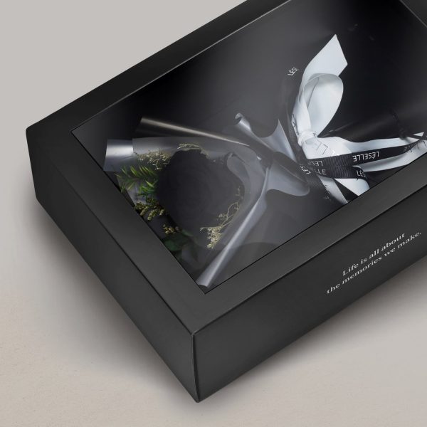 Preserved Rose Bundle - Black (Black Wrapper) - Image 3