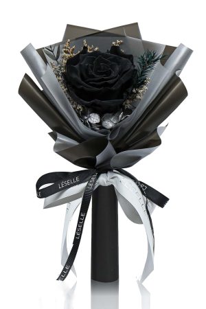 Preserved Rose Bundle - Black (Black Wrapper)