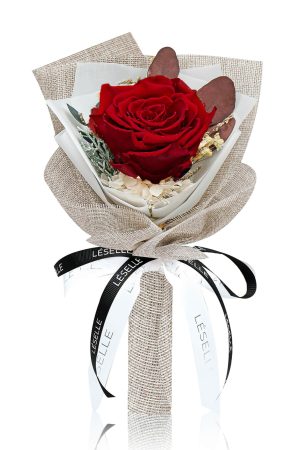 Preserved Rose Bundle - Classic Red (Beige Linen)