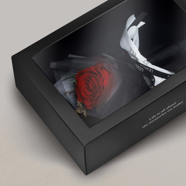 Preserved Rose Bundle - Classic Red (Black Wrapper) - Image 3