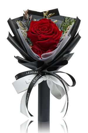 Preserved Rose Bundle - Classic Red (Black Wrapper)